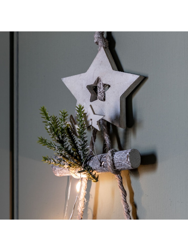 Gallery Home Green Christmas Large Ufford Wall Tree with LED Lights - Image 2 of 5