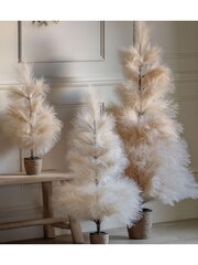 Gallery Home Cream Pampas Christmas Tree with LED Lights - Image 4 of 6