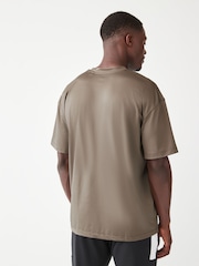 Stone - Active Relaxed Fit Textured Training T-Shirt - Bild 2 von 3
