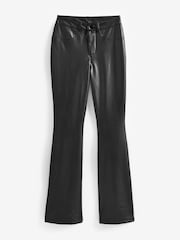 Sosandar Black PU Button Through Kick Flare Trousers - Image 5 of 5
