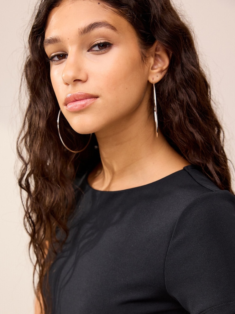 Black Short Sleeve T-Shirt Bodysuit - Image 2 of 6