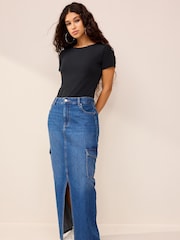 Black Short Sleeve T-Shirt Bodysuit - Image 4 of 6
