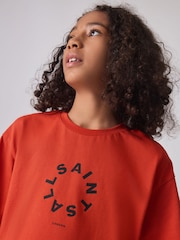 smALLSAINTS Red Tierra Oversized Crew Logo 100% Cotton T-Shirt - Image 3 of 8