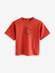smALLSAINTS Red Tierra Oversized Crew Logo 100% Cotton T-Shirt - Image 5 of 8