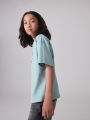 smALLSAINTS Pale Blue Tierra Oversized Crew Logo 100% Cotton T-Shirt - Image 3 of 9