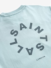 smALLSAINTS Pale Blue Tierra Oversized Crew Logo 100% Cotton T-Shirt - Image 9 of 9