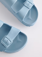 Blau - Eva Flache Sandalen mit Doppelriemen und verstellbaren Schnallen - Bild 5 von 5
