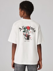 smALLSAINTS White/Magick Boys Oversized Graphic Crew T-Shirt - Image 2 of 7
