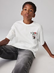 smALLSAINTS White/Magick Boys Oversized Graphic Crew T-Shirt - Image 3 of 7