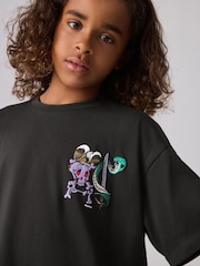 smALLSAINTS Black/Sabrerattler Boys Oversized Graphic Crew 100% Cotton T-Shirt - Image 3 of 7