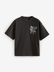 smALLSAINTS Black/Sabrerattler Boys Oversized Graphic Crew 100% Cotton T-Shirt - Image 5 of 7