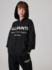 smALLSAINTS Black Underground Oversized Zip 100% Cotton Hoodie - Image 1 of 11