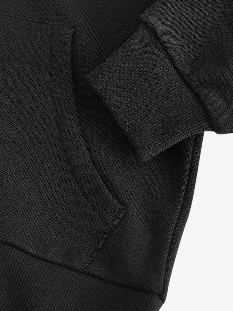 smALLSAINTS Black Underground Oversized Zip 100% Cotton Hoodie - Image 11 of 11