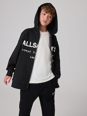 smALLSAINTS Black Underground Oversized Zip 100% Cotton Hoodie - Image 4 of 11