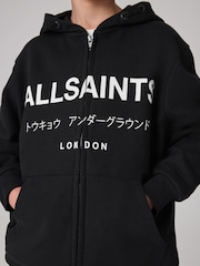 smALLSAINTS Black Underground Oversized Zip 100% Cotton Hoodie - Image 6 of 11