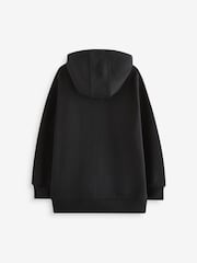 smALLSAINTS Black Underground Oversized Zip 100% Cotton Hoodie - Image 9 of 11