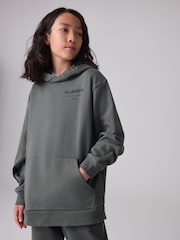 smALLSAINTS Charcoal Grey Oversized Underground Pullover Hoodie - Image 1 of 10