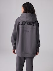 smALLSAINTS Charcoal Grey Oversized Underground Pullover Hoodie - Image 2 of 10