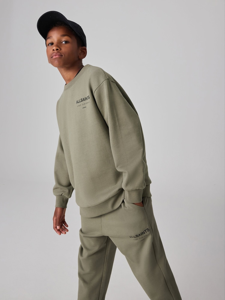 smALLSAINTS Khaki Green Oversized Underground Crew Sweatshirt - Image 1 of 8
