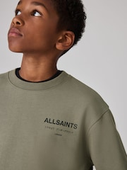 smALLSAINTS Khaki Green Oversized Underground Crew Sweatshirt - Image 4 of 8