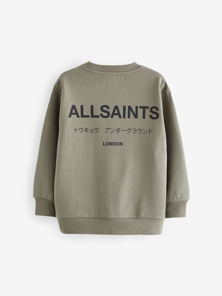 smALLSAINTS Khaki Green Oversized Underground Crew Sweatshirt - Image 8 of 8