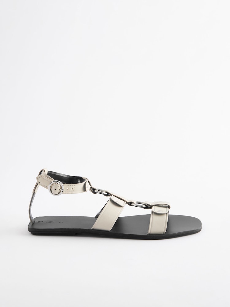 Bone Leather Ring Detail Sandals - Image 2 of 5