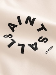 smAllSaints Neutral Tierra Oversized Logo Crew Sweatshirt - Image 5 of 6
