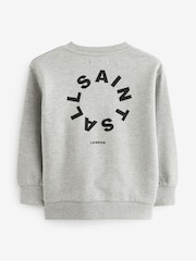 smALLSAINTS Grey Tierra Oversized Logo Crew Sweatshirt - Image 5 of 6