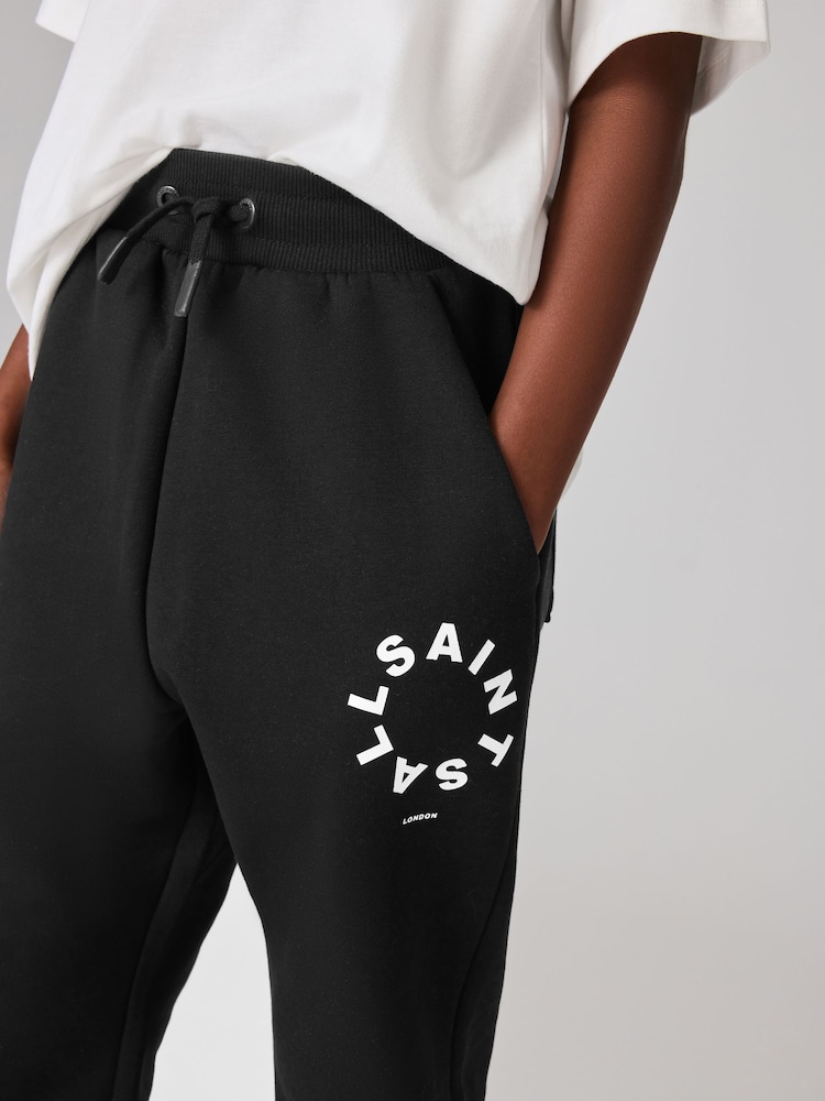smALLSAINTS Black Tierra Straight Cuffed Logo Joggers - Image 4 of 7