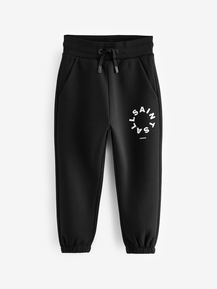 smALLSAINTS Black Tierra Straight Cuffed Logo Joggers - Image 5 of 7
