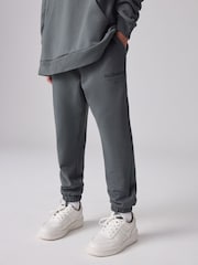 smALLSAINTS Charcoal Grey Underground Straight Cuffed 100% Cotton Joggers - Image 1 of 1