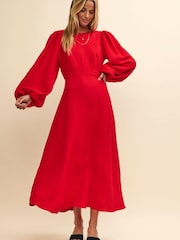 Nobodys Child Red Zora Midi Dress - Image 1 of 4