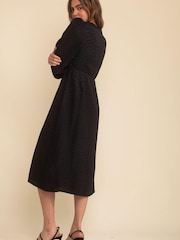 Nobody's Child Tasha Jacquard Gery Midi Dress - Image 2 of 4