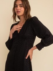 Nobody's Child Tasha Jacquard Gery Midi Dress - Image 4 of 4