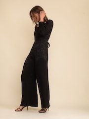 Nobodys Child Lettie Jacquard Black Jumpsuit - Image 3 of 4