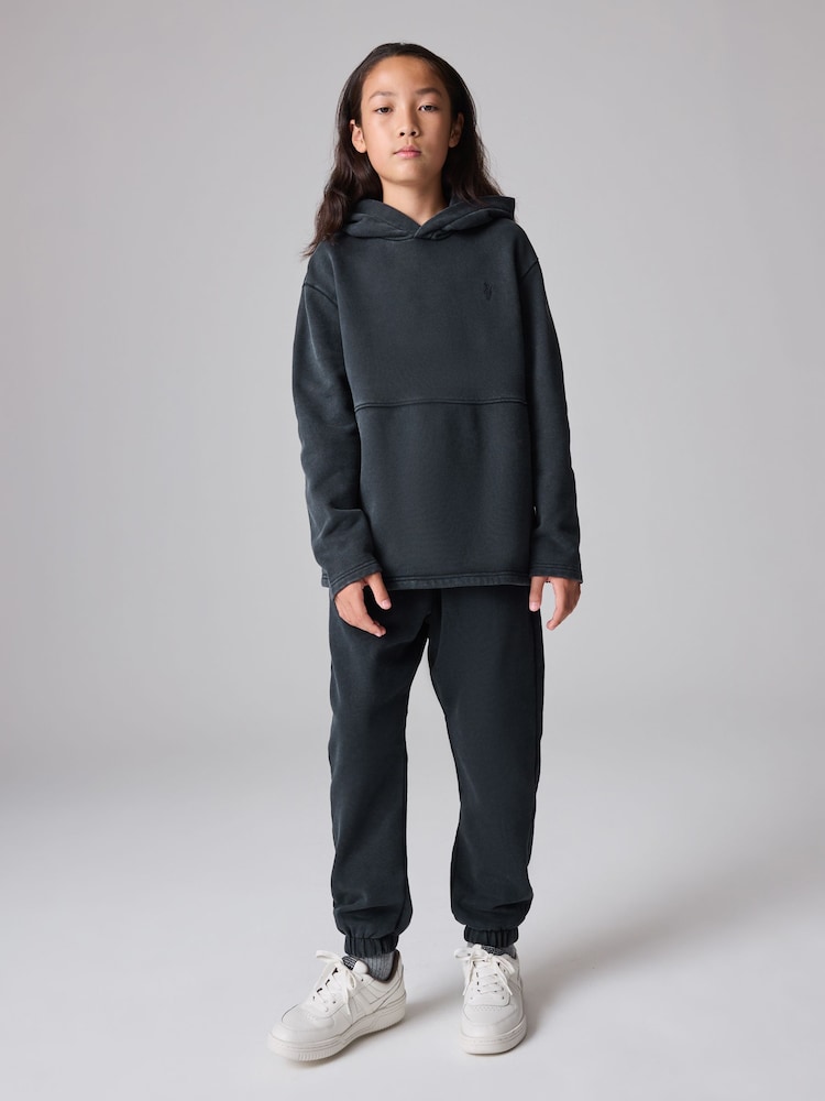smALLSAINTS Washed Black Boys Ramskull 100% Cotton Hoodie and Jogger Set - Image 1 of 15