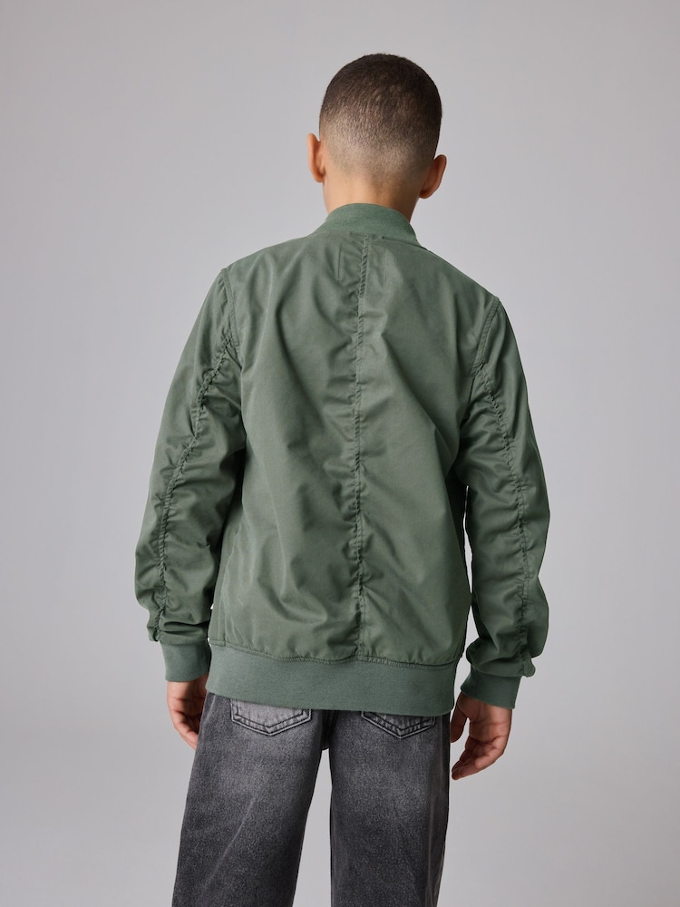 smALLSAINTS Khaki Green Bassett Boys Bomber Jacket - Image 3 of 11