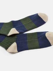 Joules Men's Gibson Green/Navy Cosy Striped Socks - Image 2 of 3
