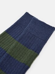 Joules Men's Gibson Green/Navy Cosy Striped Socks - Image 3 of 3
