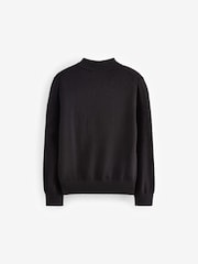 smALLSAINTS Black Boys Mode Long Sleeve Knitted Polo Shirt - Image 5 of 7