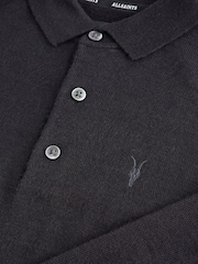 smALLSAINTS Black Boys Mode Long Sleeve Knitted Polo Shirt - Image 6 of 7