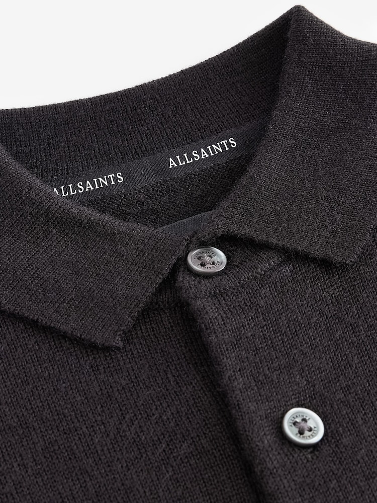 smALLSAINTS Black Boys Mode Long Sleeve Knitted Polo Shirt - Image 7 of 7