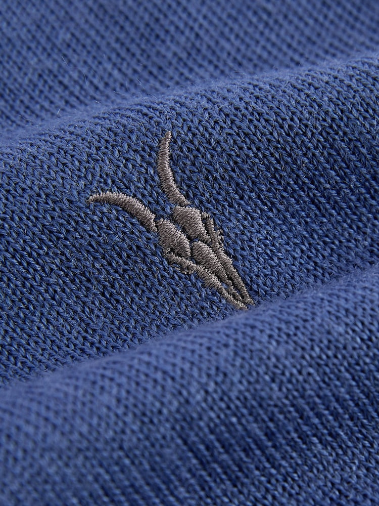 smALLSAINTS Blue Boys Mode Long Sleeve Knitted Polo Shirt - Image 8 of 8