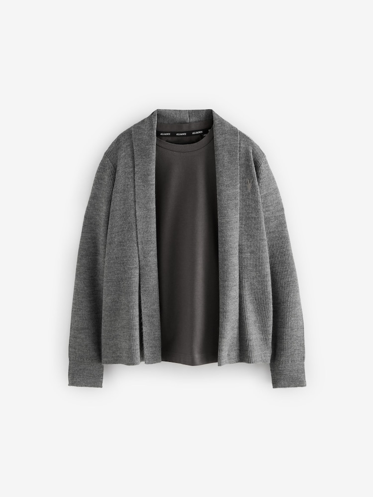 smALLSAINTS Grey/Brown Boys Mode 100% Cotton Cardigan and T-Shirt Set - Image 6 of 9