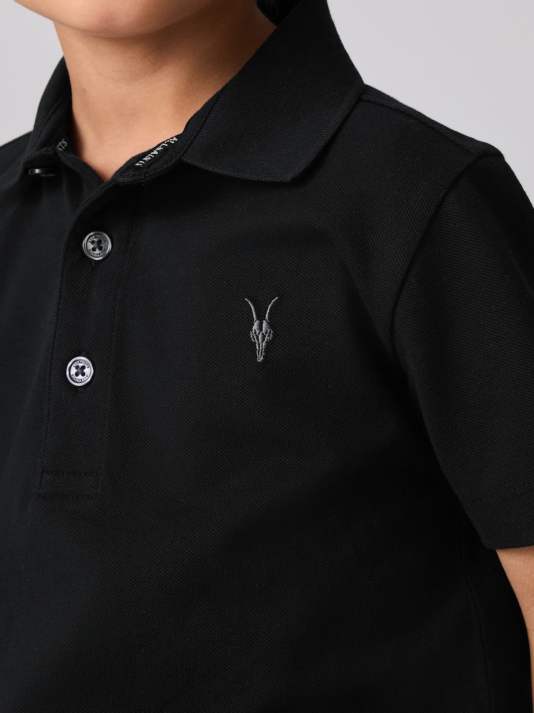 smALLSAINTS Black Boys 100% Cotton Short Sleeve Polo Shirt - Image 4 of 7