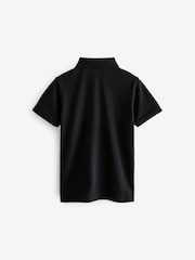 smALLSAINTS Black Boys 100% Cotton Short Sleeve Polo Shirt - Image 6 of 7