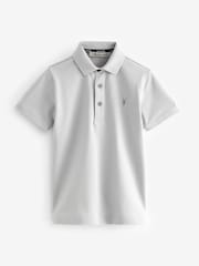 smALLSAINTS Grey Boys 100% Cotton Short Sleeve Polo Shirt - Image 4 of 7