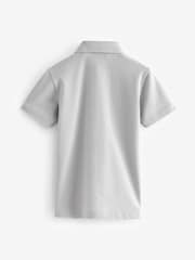 smALLSAINTS Grey Boys 100% Cotton Short Sleeve Polo Shirt - Image 5 of 7