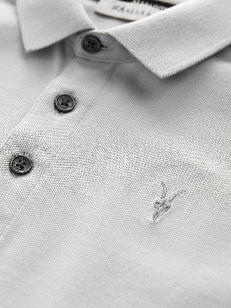 smALLSAINTS Grey Boys 100% Cotton Short Sleeve Polo Shirt - Image 6 of 7