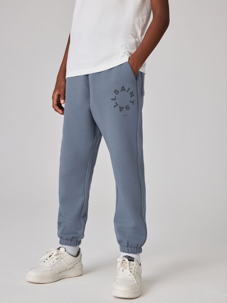 smALLSAINTS Navy Tierra Straight Cuffed Logo Joggers - Image 1 of 8
